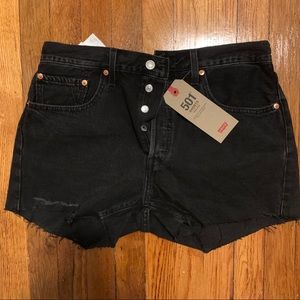 Levi’s Black High Rise 501 Shorts